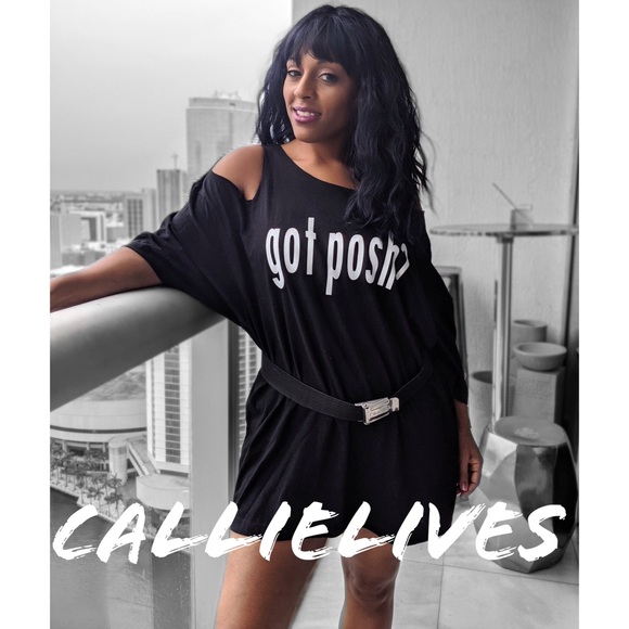 Miz Got Posh Gift Custom Cut Black T-Shirt Dress - Picture 4 of 4